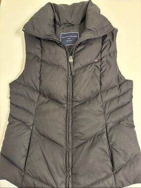 Tommy Hilfiger Black Down Puffer Vest with High Collar - S